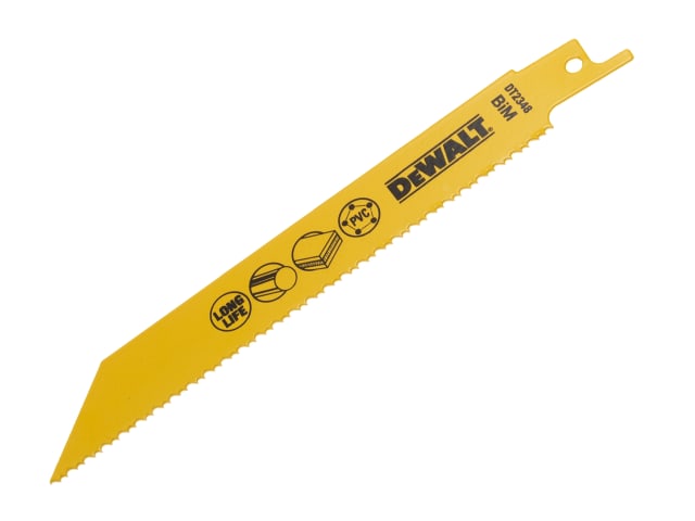 Bi-Metal Reciprocating Blade for Plastic & Pipes 152mm Pack of 5 DEWDT2348QZ