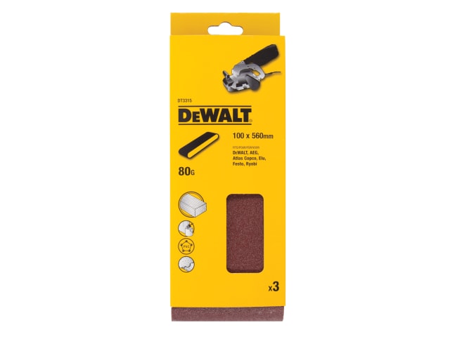 Sanding Belts 560 x 100mm 80G (Pack 3) DEWDT3315QZ - Image 2