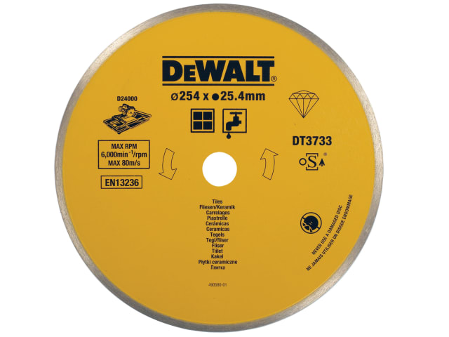 Ceramic Diamond Tile Blade 254 x 25.4mm DEWDT3733XJ