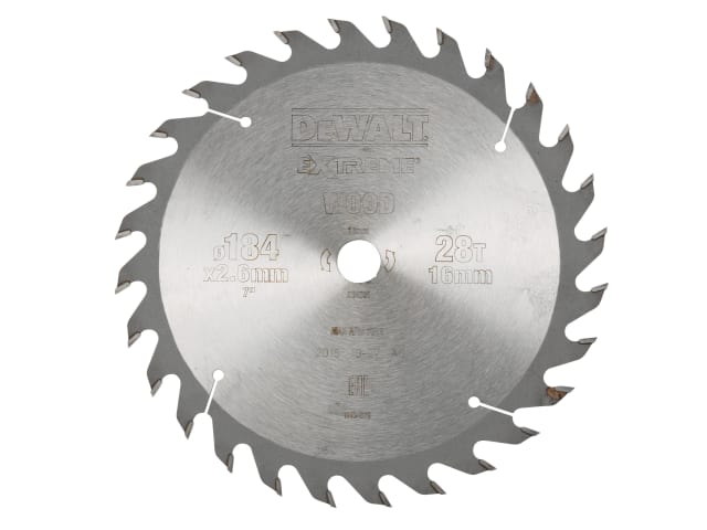 Series 40 Circular Saw Blade 184 x 16mm x 28T ATB DEWDT4031QZ
