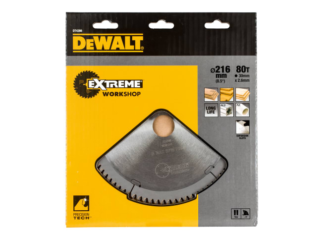 Series 40 Circular Saw Blade 216 x 30mm x 80T TCG/Neg DEWDT4286QZ - Image 2