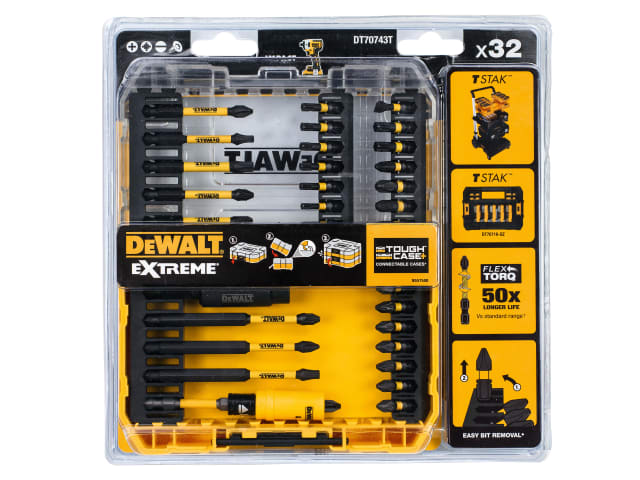 DT70743T FLEXTORQ Screwdriving Set - 32 Piece DEWDT70743T - Image 3