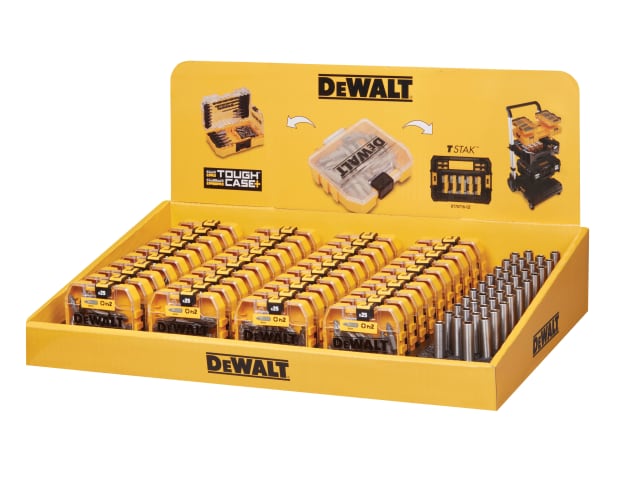 Display with 40 x 25 Piece PZ2 Screwdriver Bit Set & 40 Magnetic Bit Holders DEWDT71706QZ