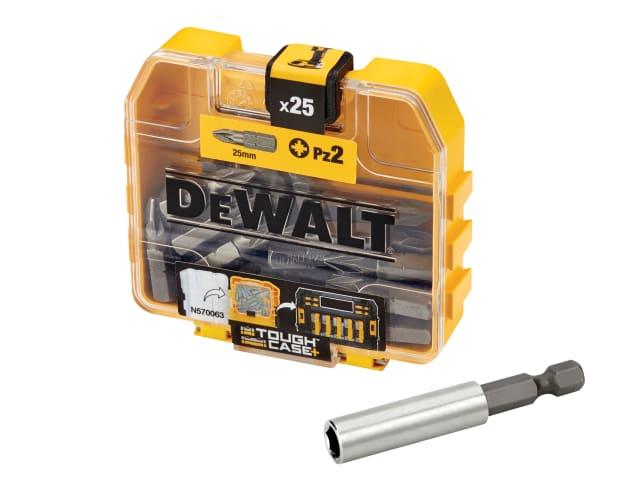 Display with 40 x 25 Piece PZ2 Screwdriver Bit Set & 40 Magnetic Bit Holders DEWDT71706QZ - Image 2
