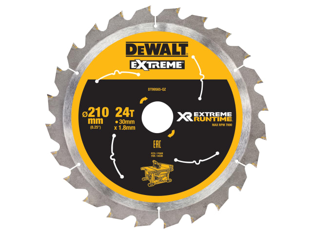 FlexVolt XR Table Saw Blade 210 x 30mm x 24T DEWDT99565QZ