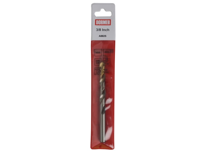A002 HSS-TiN Coated Jobber Drill 3/8in OL:133mm WL:87mm DORA002S38