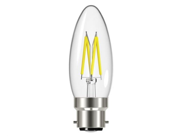 LED BC (B22) Candle Filament Non-Dimmable Bulb -  Warm White 250 lm 2.4W ENGS12866