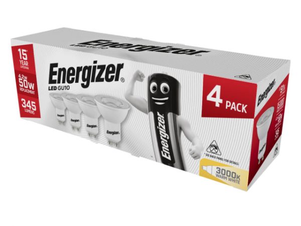 LED GU10 50° Non-Dimmable Bulb -  Warm White 375 lm 5W (Pack 4) ENGS14425