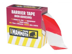 Barrier Tape Red / White 72mm x 500m EVB2BARRD500