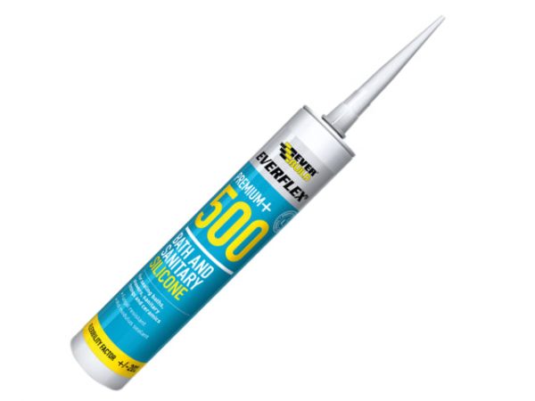 500 Bath & Sanitary Silicone Sealant White 290ml EVB500WH