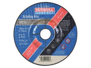 Depressed Centre Metal Grinding Disc 100 x 6.5 x 16mm FAI1006MDG