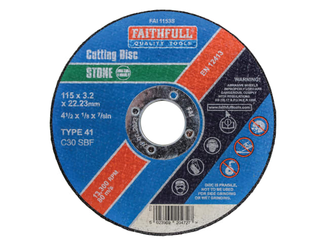Stone Cut Off Disc 115 x 3.2 x 22.23mm FAI1153S