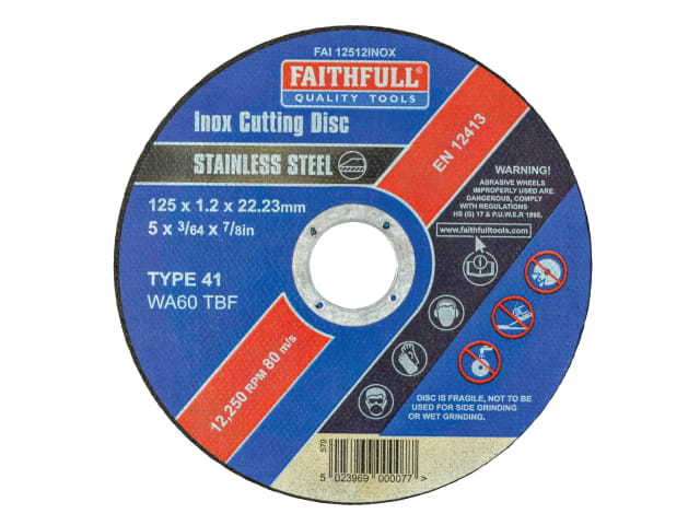 Inox Cutting Disc 125 x 1.2 x 22.23mm FAI12512INOX