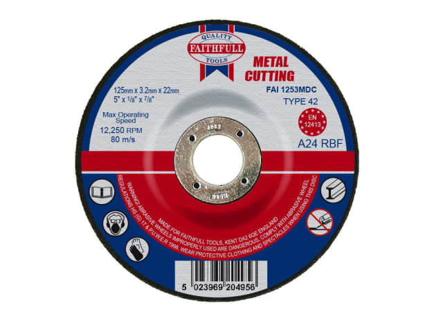 Depressed Centre Metal Cutting Disc 125 x 3.2 x 22.23mm FAI1253MDC