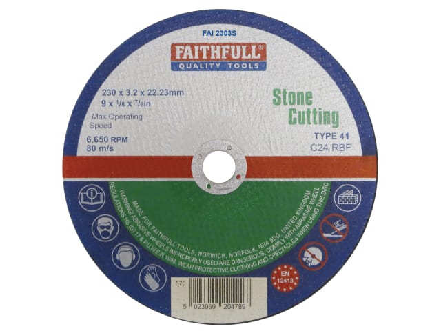 Stone Cut Off Disc 230 x 3.2 x 22.23mm FAI2303S