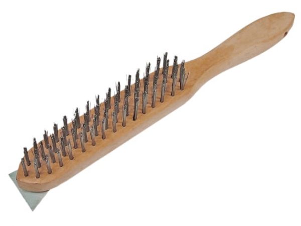 680/4S Heavy-Duty Scratch Brush with Scraper - 4 Row FAI6804S
