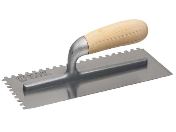 822 Adhesive Trowel Serrated Edge 6mm Wooden Handle 11 x 4.3/4in FAI822