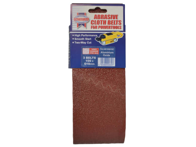 Cloth Sanding Belt 610 x 100mm 60G (Pack 3) FAIAB100610C - Image 2