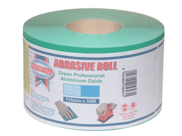 Aluminium Oxide Sanding Paper Roll Green 115mm x 50m 40G FAIAR11540G