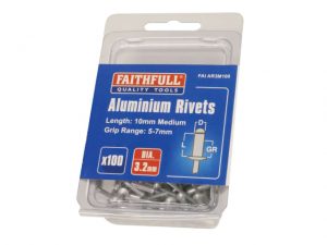 Aluminium Rivets 3.2 x 10mm Medium Pre-Pack of 100 FAIAR3M100