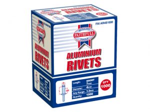 Aluminium Rivets 4 x 7mm Short Bulk Pack of 1000 FAIAR4S1000