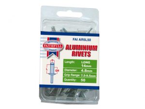 Aluminium Rivets 4.8 x 14mm Long Pre-Pack of 50 FAIAR5L50
