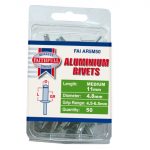 Aluminium Rivets 4.8 x 11mm Medium Pre-Pack of 50 FAIAR5M50