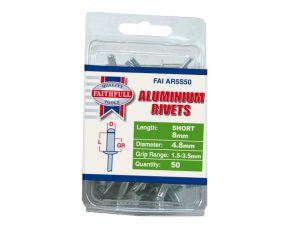Aluminium Rivets 4.8 x 8mm Short Pre-Pack of 50 FAIAR5S50