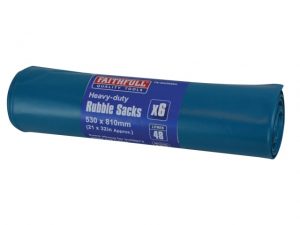 Blue Heavy-Duty Rubble Sacks (Roll 6) FAIBAGRS6H