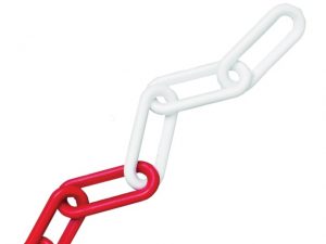 Plastic Chain 8mm x 12.5m Red / White FAICHPRW812C