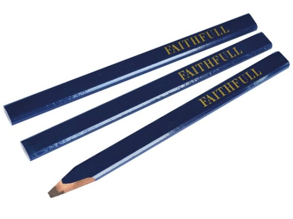 Carpenter's Pencils - Blue / Soft (Pack 3) FAICPB