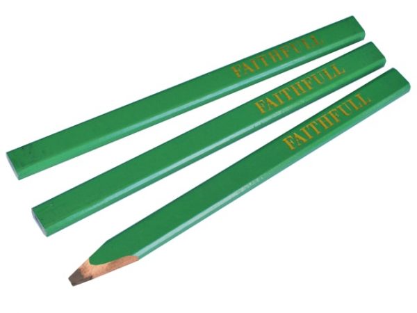 Carpenter's Pencils - Green / Hard (Pack 3) FAICPG