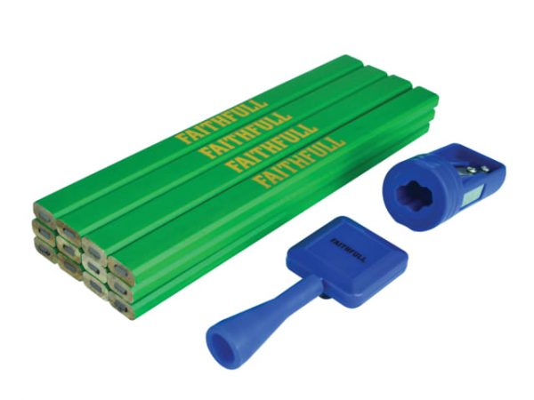 Carpenter's Pencil Kit Green / Hard (Pack 12) FAICPGKIT