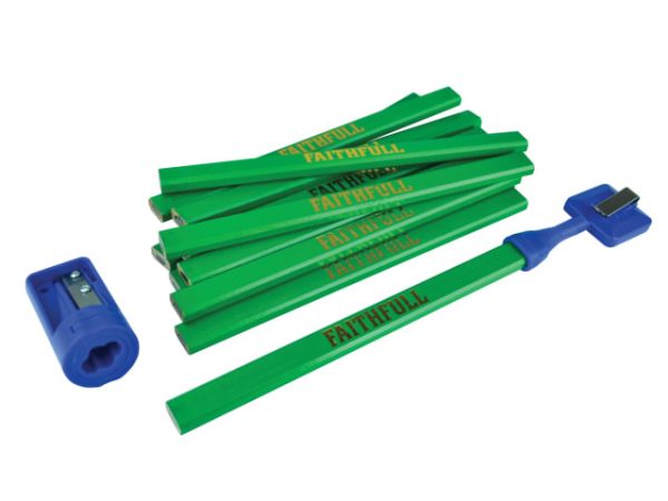 Carpenter's Pencil Kit Green / Hard (Pack 12) FAICPGKIT - Image 3