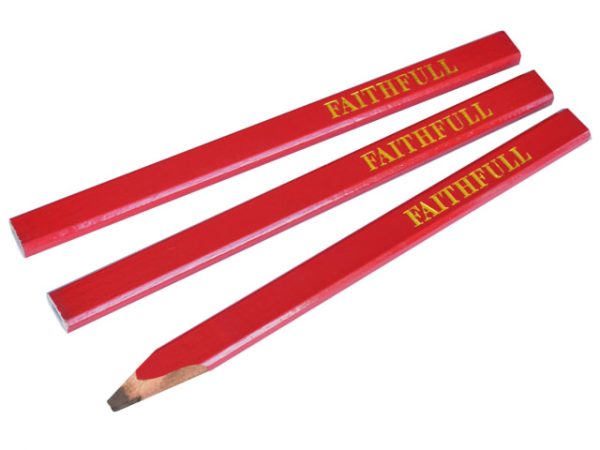 Carpenter's Pencils - Red / Medium (Pack 3) FAICPR