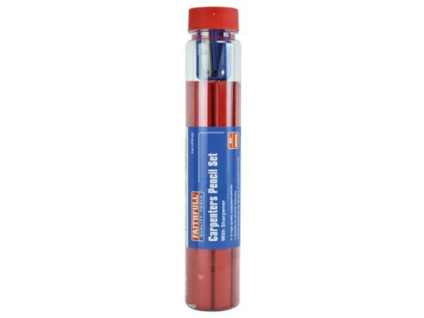 Carpenter's Pencils Tube & Sharpener FAICPR12S
