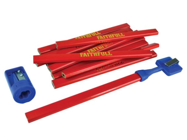Carpenter's Pencil Kit Red / Medium (Pack 12) FAICPRKIT - Image 3