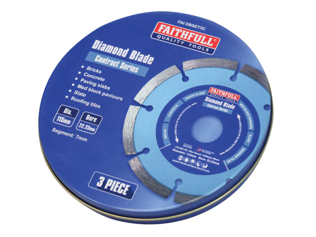 Contract Diamond Blades 115 x 22.2mm (Pack 3) FAIDBSET3C - Image 4