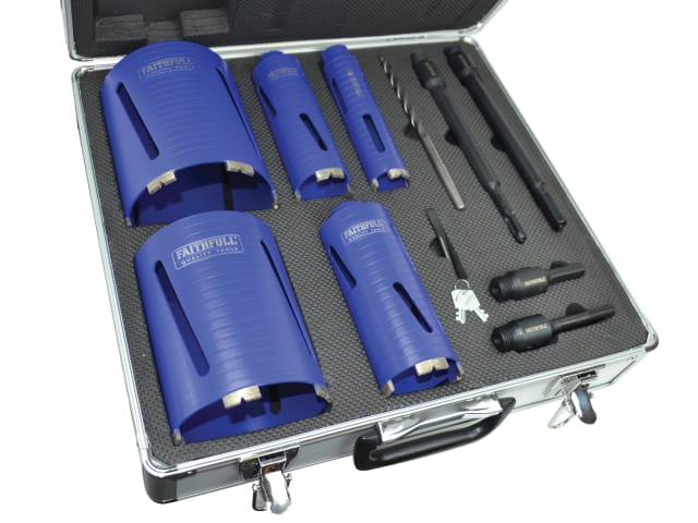 Diamond Core Drill Kit & Case Set of 11 FAIDCKIT11 - Image 3