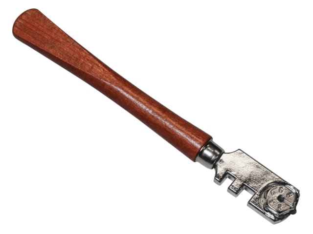 Six Wheel Glasscutter Tungsten Carbide - Wood Handle FAIGCSIX - Image 2