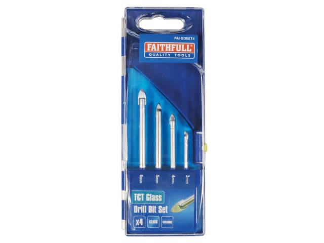 Tile & Glass Drill Bit Set of 4 (3-6mm) FAIGDSET4