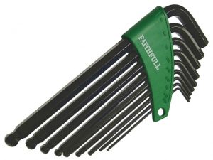 Ball End Long Arm Hexagon Key Set -  9 Piece (5/64-3/8in) FAIHKS9AFLB