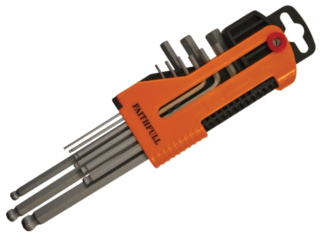 Long Arm Ball End Hex Key Set - 9 Piece (1.5-10mm) FAIHKS9MBLA