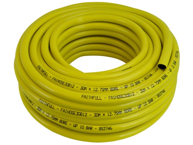 Heavy-Duty Reinforced Builder's Hose 30m 12.5mm (1/2in) Diameter FAIHOSE30B12