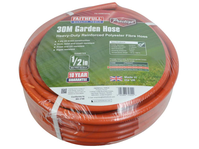 Prestige Heavy-Duty Garden Hose 30m 12.5mm (1/2in) Diameter FAIHOSE30PRE - Image 2