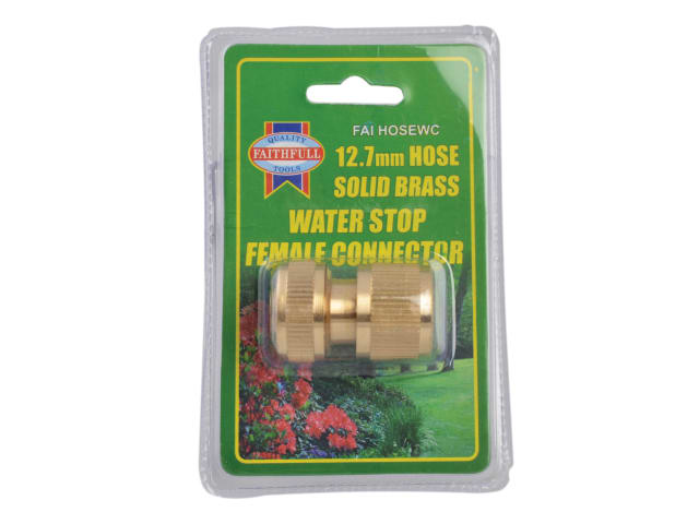 Brass Female Water Stop Connector 12.5mm (1/2in) FAIHOSEWC - Image 2