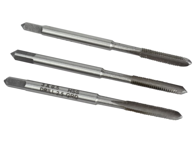 HSS Straight Flute Tap Set M3 x 0.5 - 3 Piece FAIHSSTM3