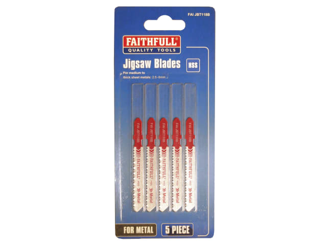 Metal Cutting Jigsaw Blades Pack of 5 T118B FAIJBT118B - Image 2