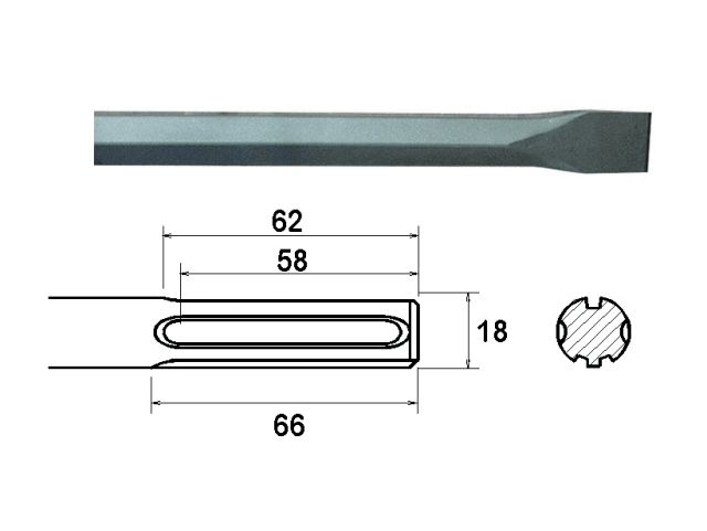 SDS Max Chisel 400mm FAIMAXC400