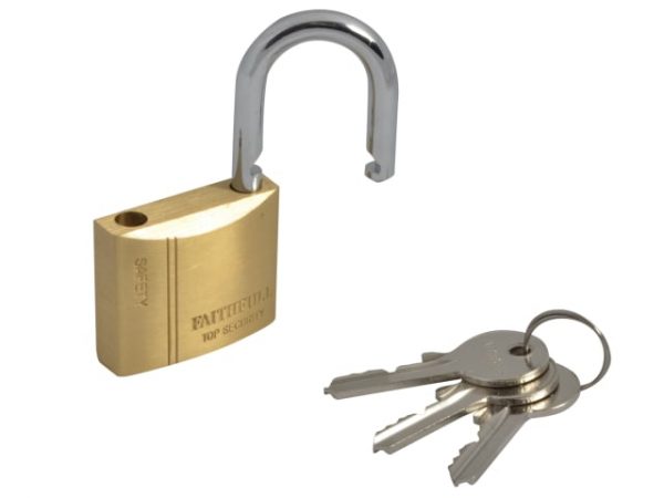 Brass Padlock 40mm 3 Keys FAIPLB40 - Image 5